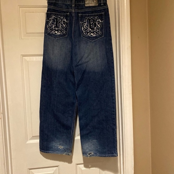 Y2K FUBU The Collection Wide Leg Jeans Unisex Size 18(29x31) - Picture 6 of 10